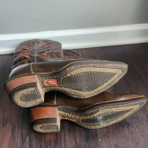 Tony Lama Leather Cowboy Boots with Embroidery- Womens Size 8 - Picture 4 of 5